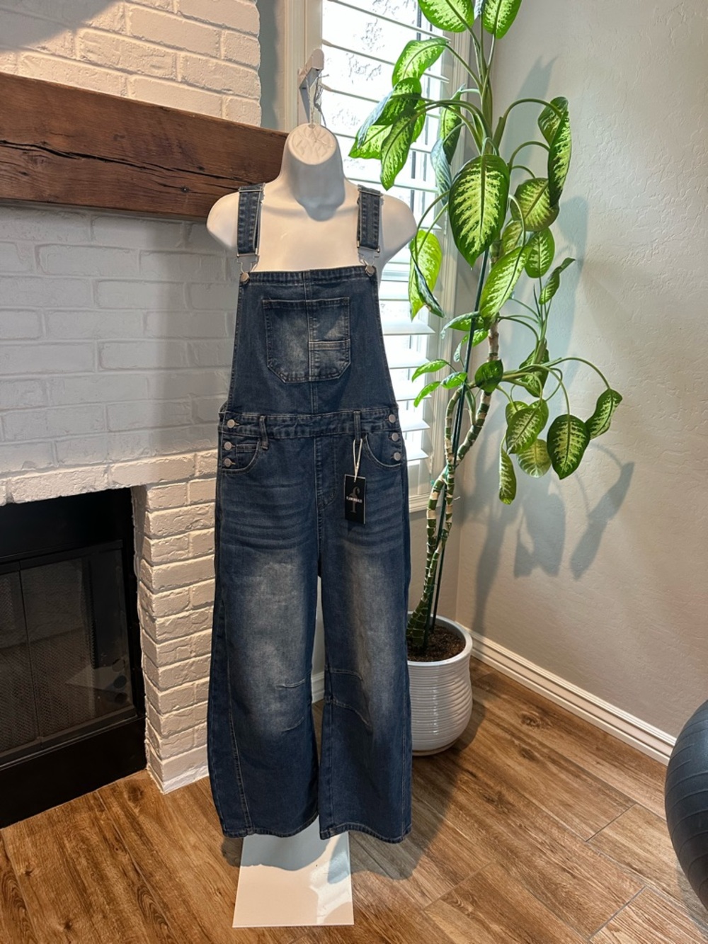 Flamingals Wash Patch Pocket Barrel Overalls Size 2XL (14-16) NWT - Picture 13 of 15